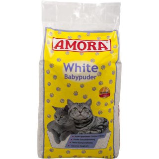 AMORA Katzenstreu White Compact mit Babypuder 15l