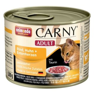 Animonda Cat Dose Carny Adult Rind & Huhn & Entenherzen - 200 g