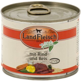 Landfleisch Dog Pur Rind&Reis extra mager 195g