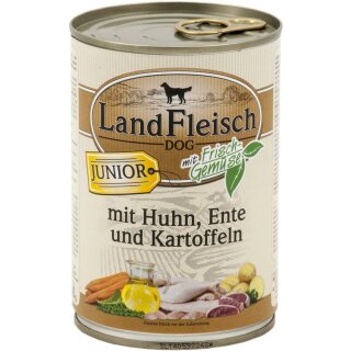 Landfleisch Dog Junior Huhn, Ente & Kartoffeln 400g