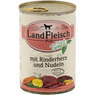 Landfleisch Pur Rinderherzen & Nudeln 400g