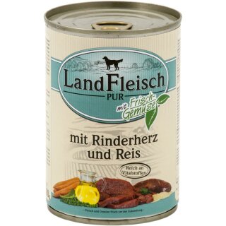Landfleisch Pur Rinderherzen & Reis 400g