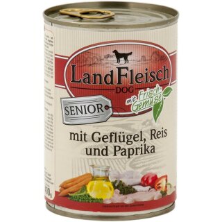 Landfleisch Dog Senior Geflügel, Reis & Paprika 400g